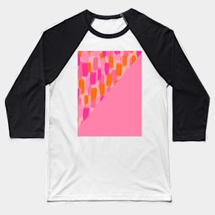 Pink and Orange Brush Stroke Colour Block Baseball T-Shirt